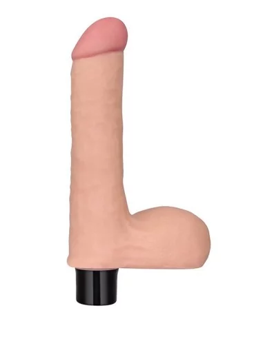 Gode vibrant avec bourses Real Soft 14 x 4cm