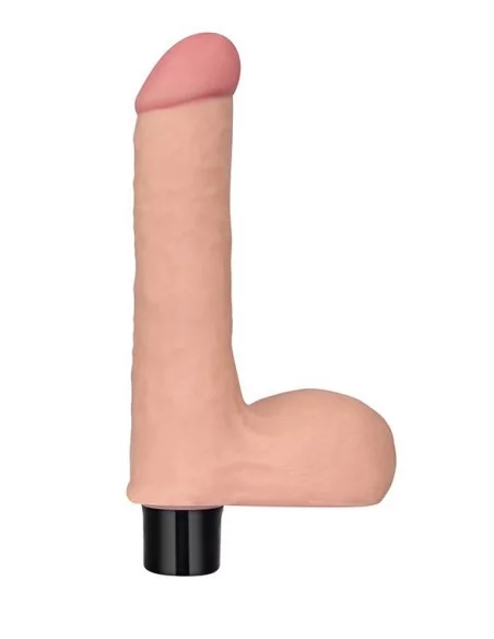 Gode vibrant avec bourses Real Soft 14 x 4cm