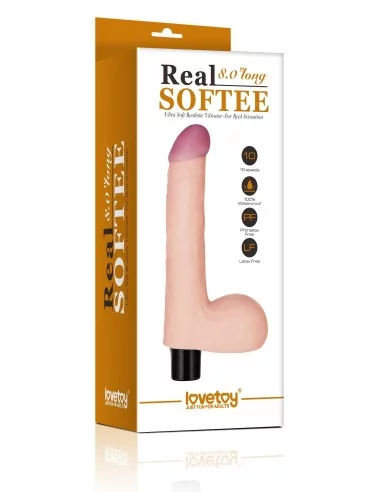 Gode vibrant avec bourses Real Soft 14 x 4cm