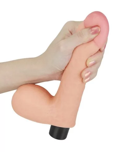 Gode vibrant avec bourses Real Soft 14 x 4cm