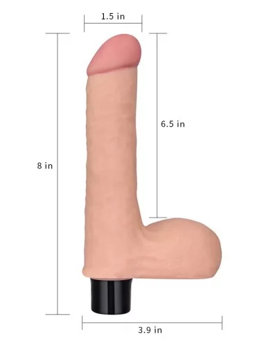 Gode vibrant avec bourses Real Soft 14 x 4cm