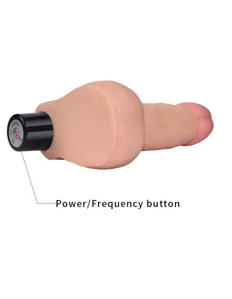 Gode vibrant avec bourses Real Soft 14 x 4cm