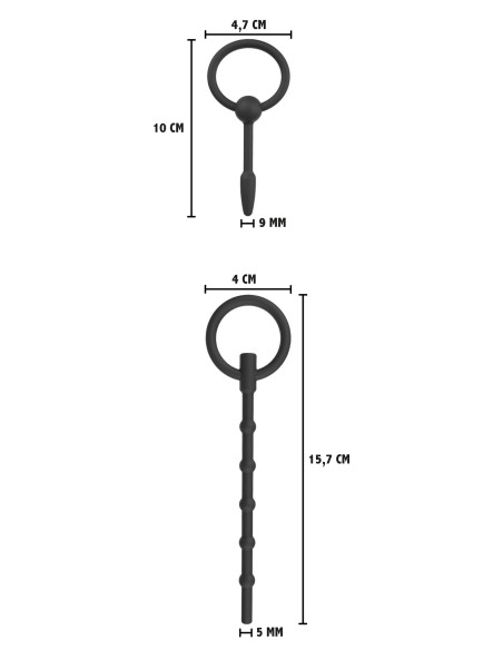 Tige et Plug d'urètre Advanced Set Silicone