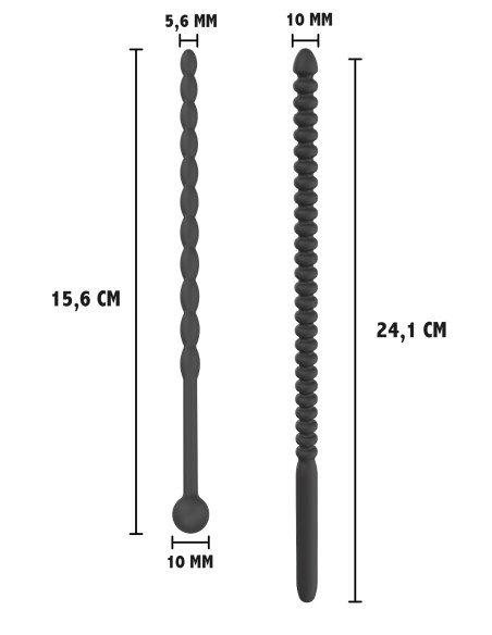 Tiges d'urètre Ribbed Dilators Silicone