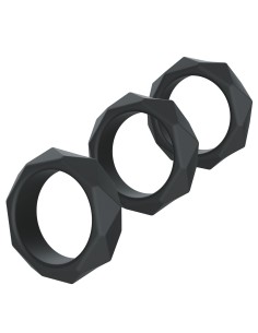 Lot de 3 Cockrings Silicone Heavy C-Ring Noirs