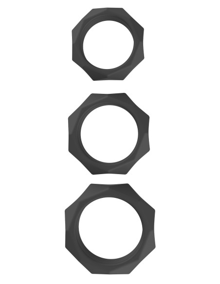 Lot de 3 Cockrings Silicone Heavy C-Ring Noirs Lot de 3 Cockrings Silicone Heavy C-Ring Noirs