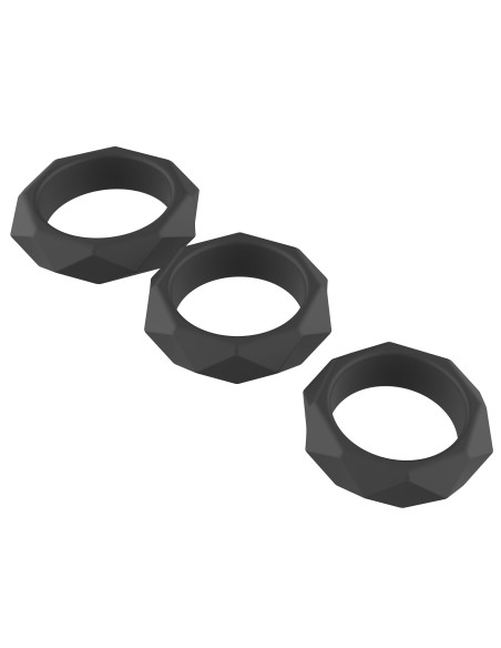Lot de 3 Cockrings Silicone Heavy C-Ring Noirs Lot de 3 Cockrings Silicone Heavy C-Ring Noirs