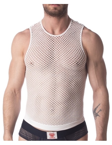 Débardeur Filet Stefano Blanc