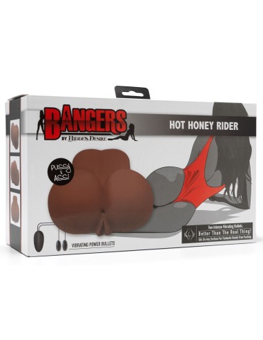 Masturbateur Réaliste Vibrant Hot Honey 2 Entrées Marron
