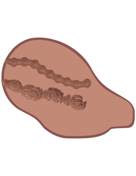 Masturbateur Réaliste Vibrant BIG ASS 2 Entrées Marron