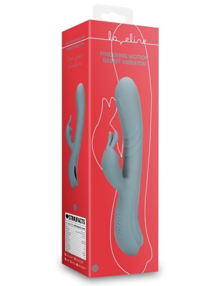Vibro Rabbit Fingering Motion 23 cm Gris