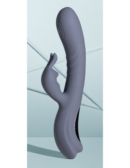 Vibro Rabbit Fingering Motion 23 cm Gris