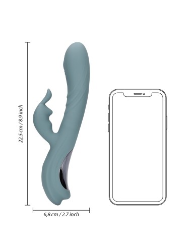 Vibro Rabbit Fingering Motion 23 cm Gris