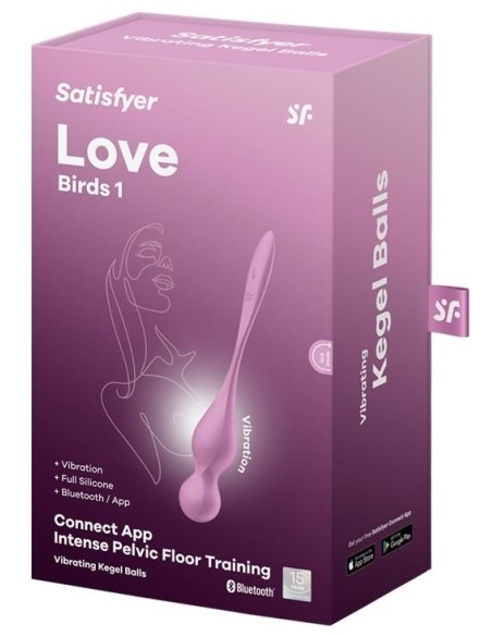 Boules de Geisha Vibrantes Connectées Love Birds 1 9 x 3cm Rose