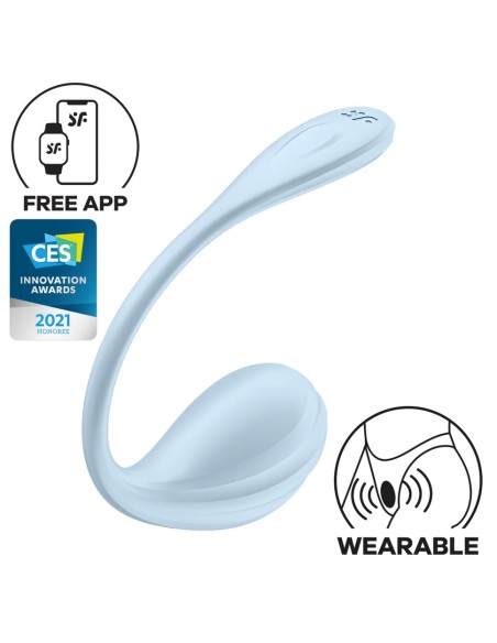 Vibromasseur Connecté Point G Smooth Petal 8.5 x 3.8cm Bleu Clair