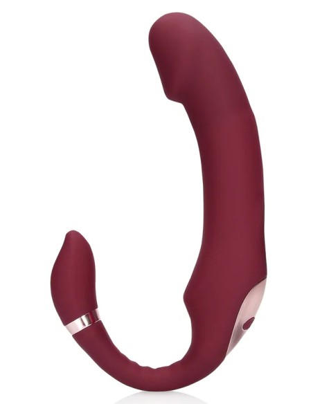 Vibromasseur sans harnais Strapless Loveline 12 x 3.8cm Violet