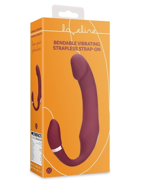 Vibromasseur sans harnais Strapless Loveline 12 x 3.8cm Violet