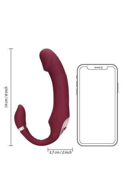 Vibromasseur sans harnais Strapless Loveline 12 x 3.8cm Violet