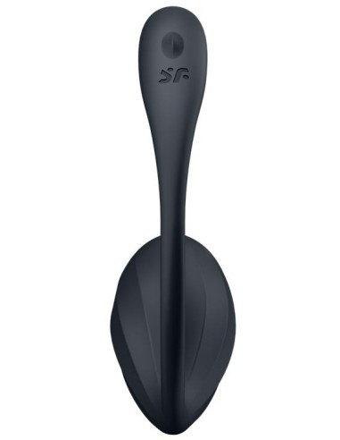 Vibromasseur Connecté Point G Ribbed Petal 8.5 x 3.8cm Noir