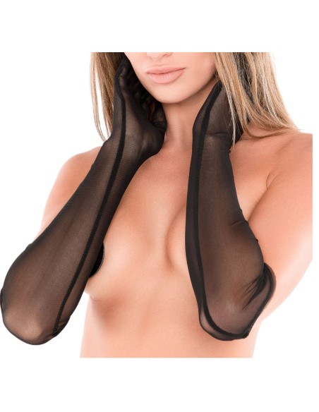 Gants Longs Transparents Seductive Noir