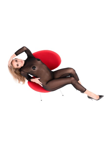 Combinaison Transparente Seductive Noir