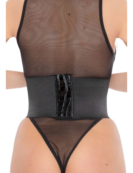 Corset À Lacets Croco Cinchery Noir Corset À Lacets Croco Cinchery Noir