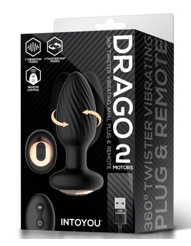 Plug vibrant et rotatif Drago 8 x 3.4cm