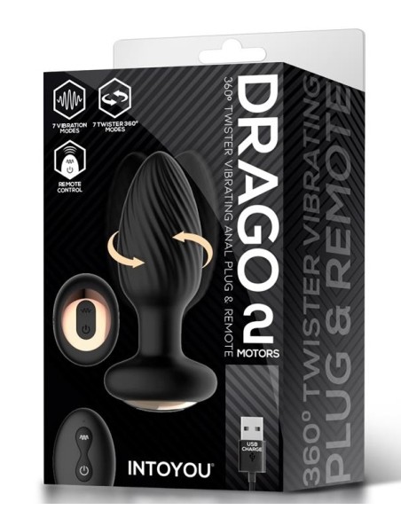 Plug vibrant et rotatif Drago 8 x 3.4cm