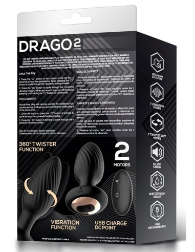 Plug vibrant et rotatif Drago 8 x 3.4cm