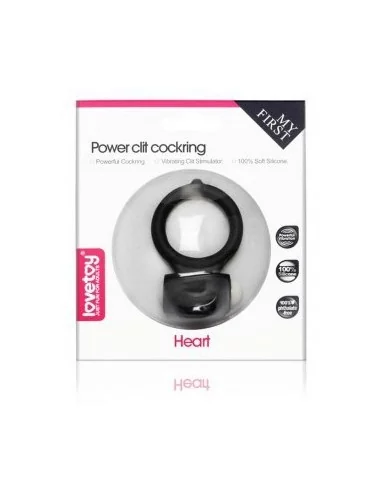 Anneau Vibrant Power Clit HEART – Noir