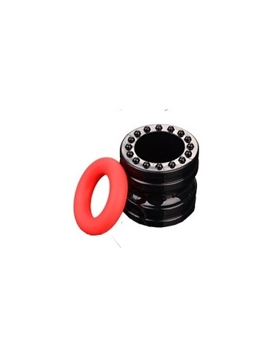 Ballstretcher souple Doblo 30 mm - Hauteur 4 cm Noir-Rouge