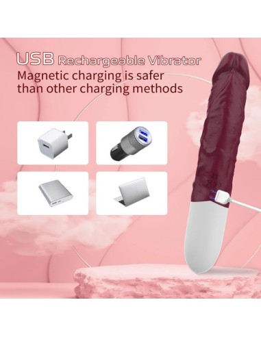 Gode Vibrant Bidick 14 x 3.9cm Bordeaux