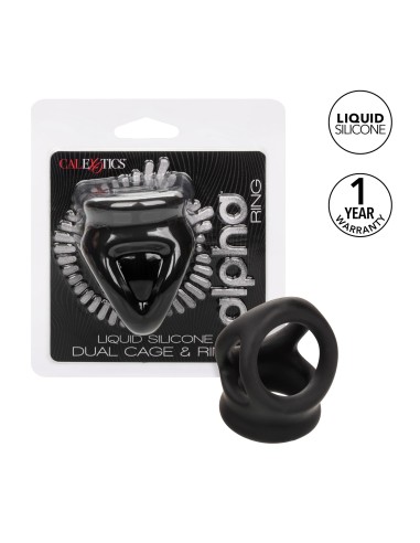 Ballstretcher en silicone Alpha Dual 37 mm Noir