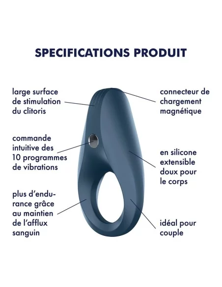 Cockring Vibrant Satisfyer Men 2.5cm - Anneaux Vibrants - 3