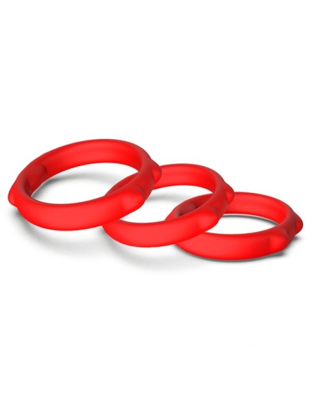 Lot de 3 Cockrings Caty Rings Rouges