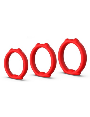 Lot de 3 Cockrings Caty Rings Rouges