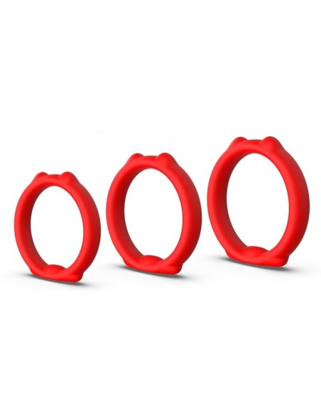 Lot de 3 Cockrings Caty Rings Rouges