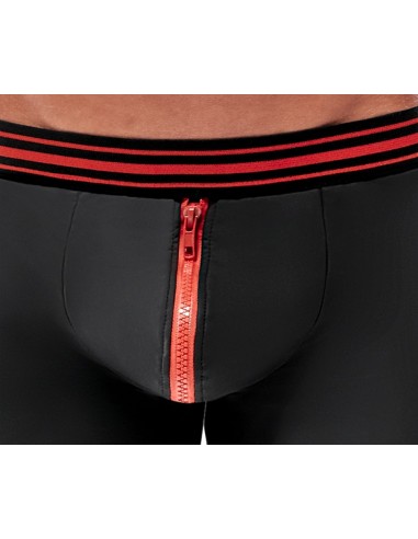 Boxer avec zip Tillio Noir-Rouge