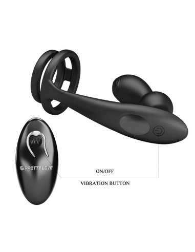 Cockring Plug Marshall Pretty Love 7.5 x 2.7 cm Noir