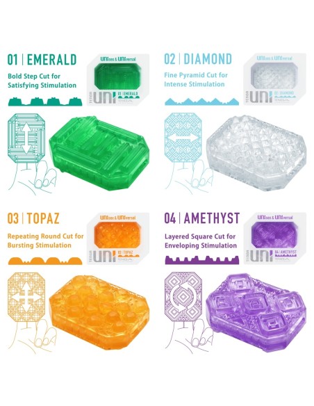 Pack de 4 Gaines de masturbation Uni Tenga