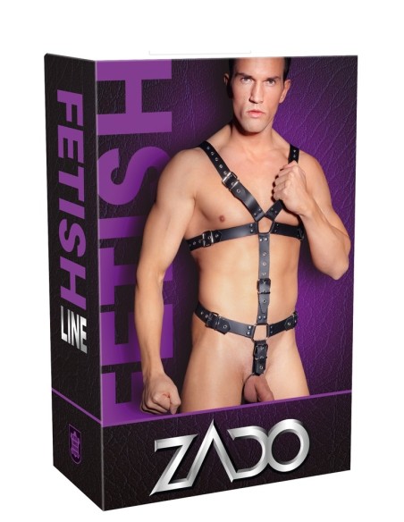 Harnais Complet en Cuir avec Anneau Pénien Leathercock S/L