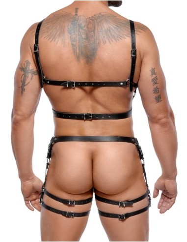 Harnais En Cuir Torse et Cuisses Leatherset M/L