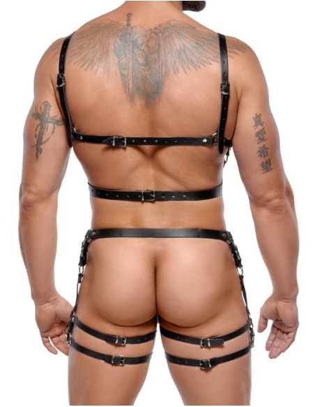 Harnais En Cuir Torse et Cuisses Leatherset M/L