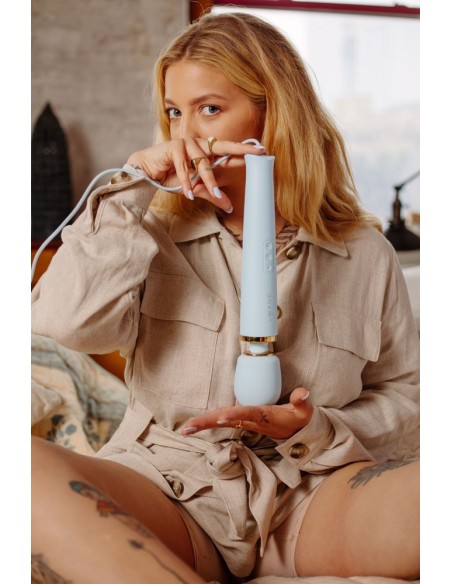 Wand Powerful Plug-In 34cm - Tête 62mm Bleu Ciel