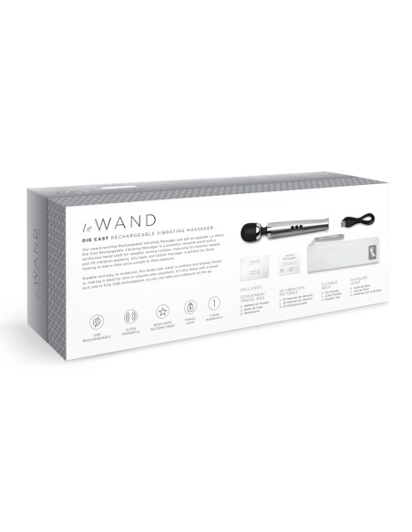 Wand Die Cast Rechargeable 29cm Tête 51mm Gris