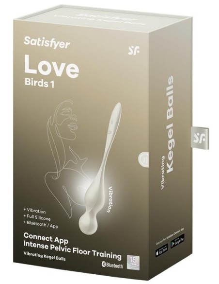 Boules de Geisha Vibrantes Connectées Love Birds 1 9 x 3cm Blanc