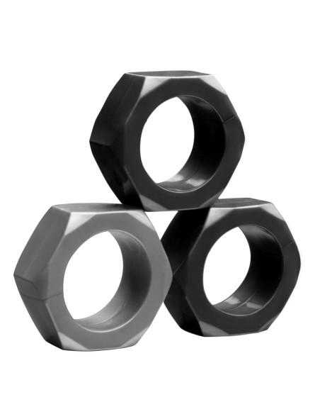 Lot de 3 Cockrings Souples Cock Nuts