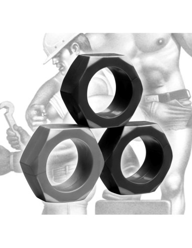 Lot de 3 Cockrings Souples Cock Nuts