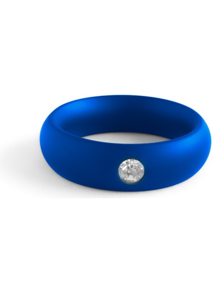 Cockring en métal Donut Strass Bleu