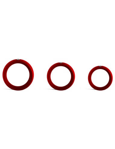 Cockring en métal Donut Strass Rouge